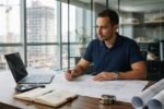 Como empreender na engenharia com profissional analisando o planejamento de uma obra