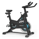 Bicicleta de spinning PodiumFit S200 preta para treino indoor